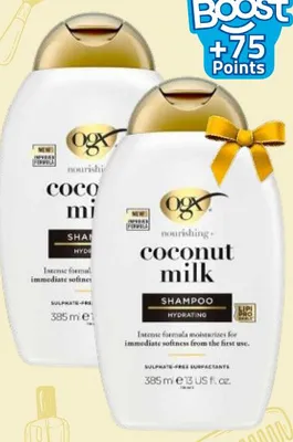 Lot de 2 shampoing au lait de coco Ogx 385ml x 2