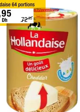 Fromage fondu goût Cheddar La Hollandaise 64 portions