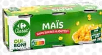 Lot de 3 boîtes de maïs sans sucres ajoutés 1/4g x 3