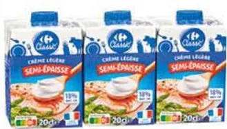 Crème légère semi épaisse UHT
