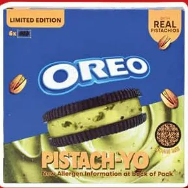 Pack de 6 biscuits fourrés Oreo Pistach-yo 34g x 6