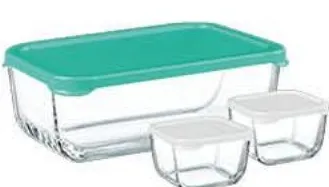 Set de boîtes alimentaires en verre 3 pièces