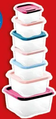 Set de boîtes alimentaires carrées en plastique 7 pièces