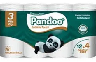 Papier hygiénique Pandoo 3 plis - 16 unités