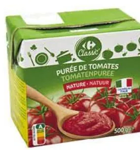 Purée de tomates Carrefour 500g