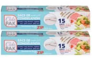 Lot de 2 packs de sacs de congélation ChikiPak 15 unités x 2