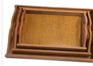 Plateaux en bois - 3 pièces - مجموعة صواني خشبية