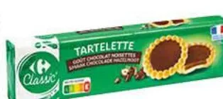 Biscuits tartelettes chocolat noisette Carrefour 150g