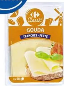 Fromage Gouda en tranches Carrefour 200g x 10