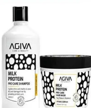 Lot milk protein shampooing 500ml + Hair Mask 300ml Agiva