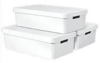 Set de boîtes de rangement en plastique 3 pièces - مجموعة علب