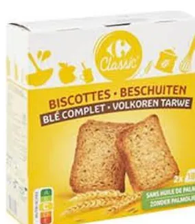 Biscottes au blé complet