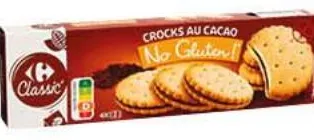 Biscuits goût chocolat sans gluten Carrefour 120g