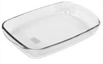Plat rectangulaire / carré en verre 35x22cm - صحن