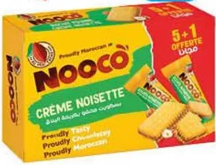 Pack de 6 biscuits fourrés crème noisette Nooco 35g x 6