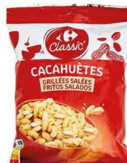 Cacahuètes grillées salées Carrefour 250g