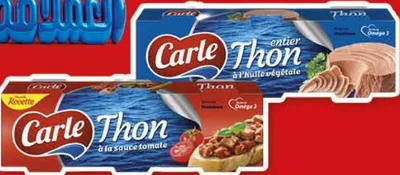 Pack de 3 thon à l'huile végétale / sauce tomate Carle 85g x 3