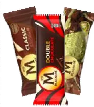 Bâtonnet glacé Magnum 95ml / 100ml Diverses saveurs / مثلجات