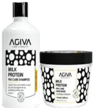 Lot milk protein shampoing 500ml + Hair Mask 300ml Agiva