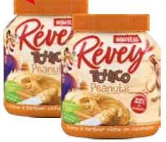 Lot de 2 pâtes à tartiner aux cacahuètes Révey Tchico 350g x 2